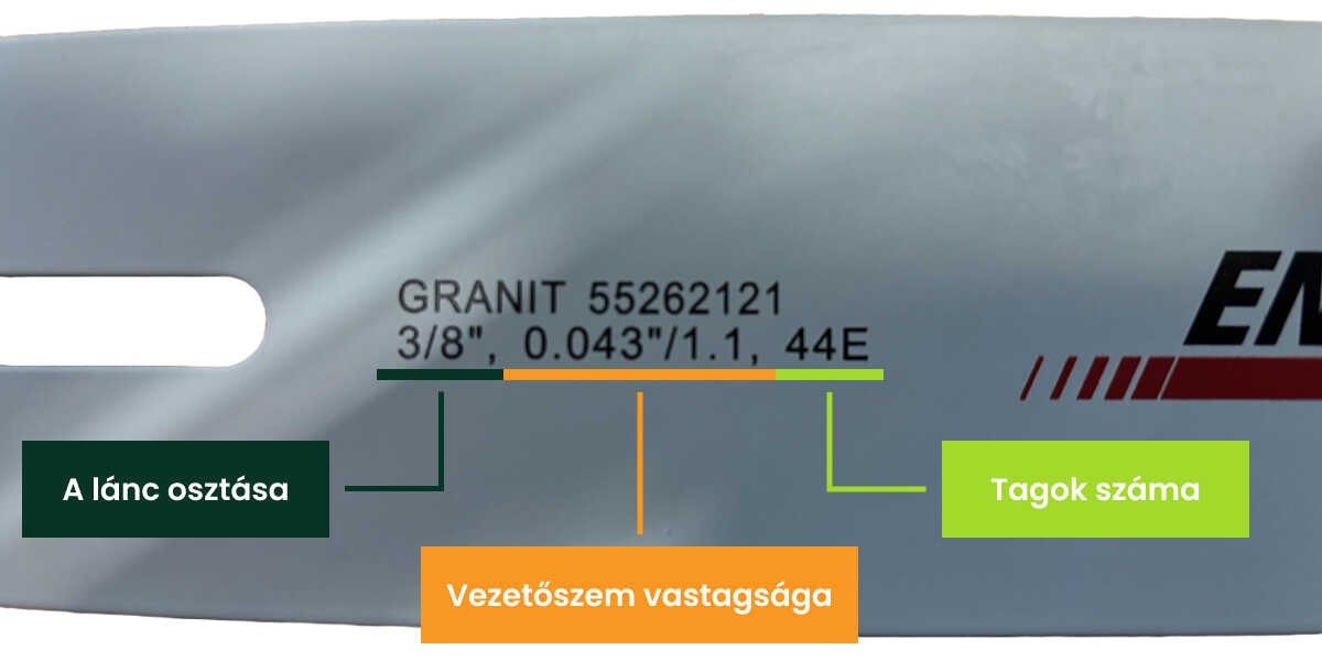 Láncfűrész lánc méreteinek megállaptíáa