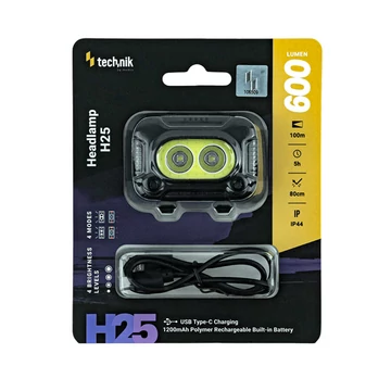 Technik Fejlámpa H25 LED - USB Type-C (600 lumen)