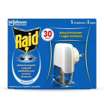 Raid szúnyogriasztó készülék folyadékos + 1 utántöltő (30 éjszaka)