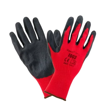 Mártott kesztyű, fekete-piros Urgent 1003