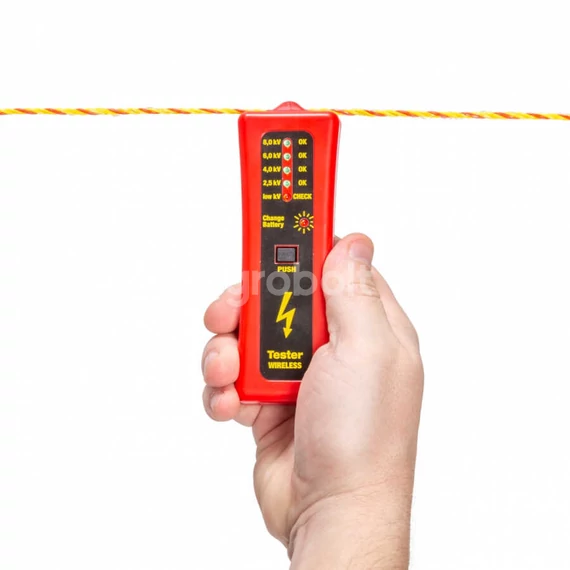 Villanypásztor Teszter (2,5-8 kV) - földelés nélkül használat közben