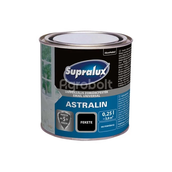 Supralux Astralin Univ. Zománcfesték - Selyemfényű fekete - 0,25 l - 82028