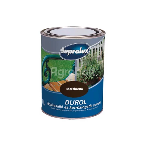 Supralux Durol időjárásálló zománc - Sötétbarna - 1 l - 82036