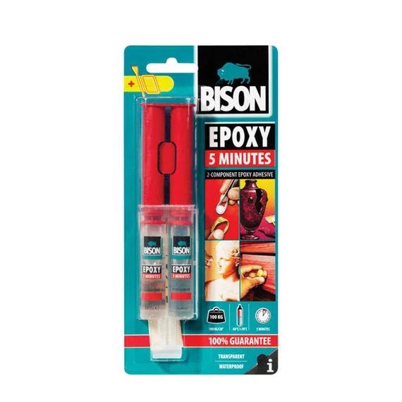 Bison 5 perces Kétkomponensű Epoxy Ragasztó - 24 ml - 770001