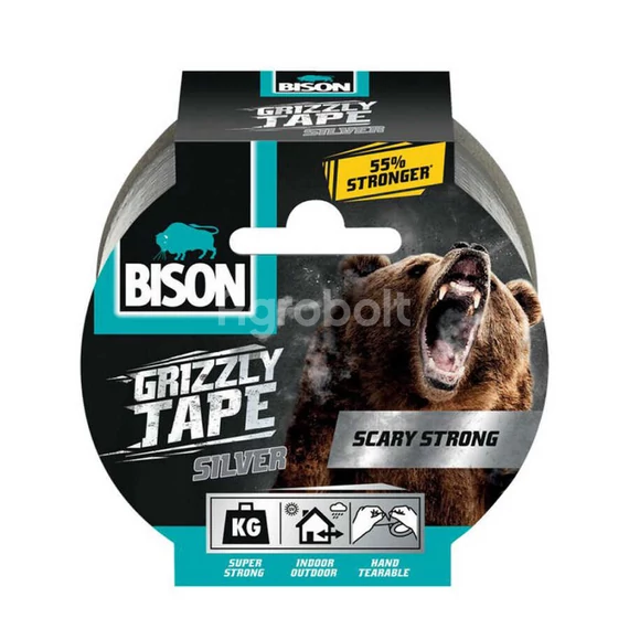 BISON Grizzly Szuper Erős Szöveterősített Ragasztószalag - szürke - 10m - 770009