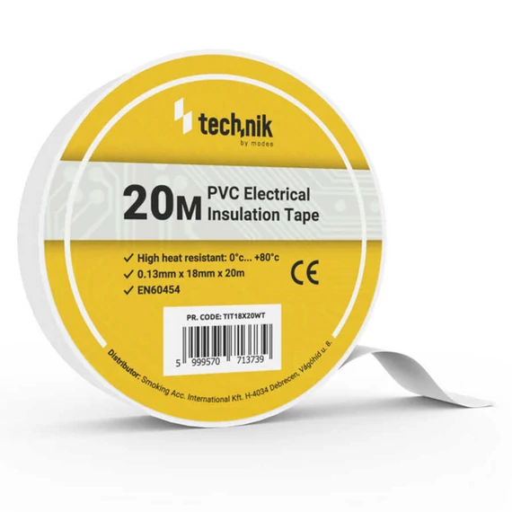 Technik - Szigetelőszalag 0,13mm x 18mm x 20m - Fehér - 770016