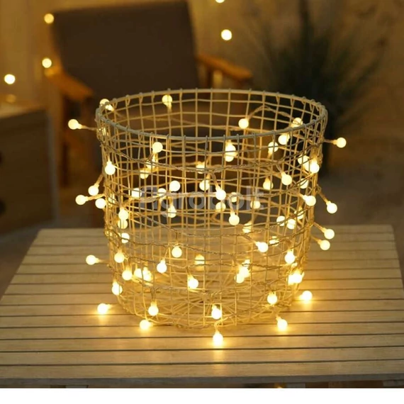 Karácsonyi fényfüzér 20 méteres, melegfehér