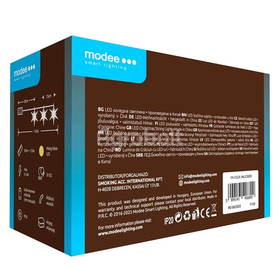 Karácsonyi fényfüzér csillagok, elemes