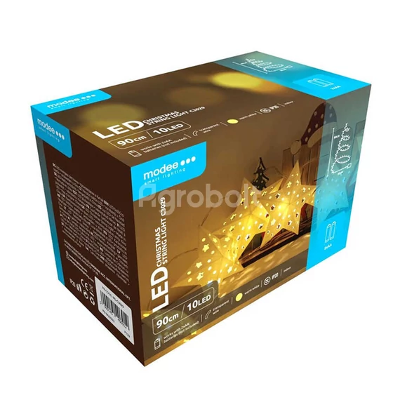 Karácsonyi fényfüzér nagy csillagok, melegfehér