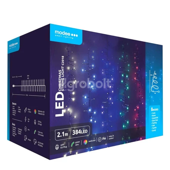 Modee Karácsonyi LED Fényfüzér Színes - 384 LED/2