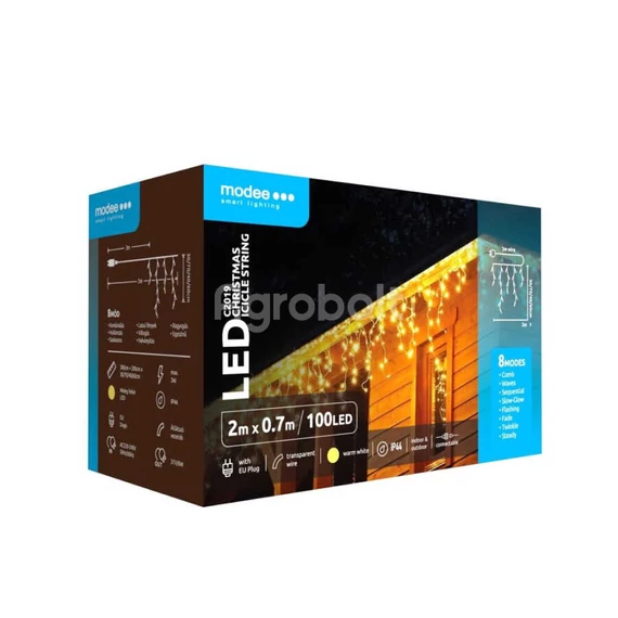 Modee Karácsonyi LED Füzér, bővíthető, melegfehér - 100 LED/2m/H70cm - ML-C2019