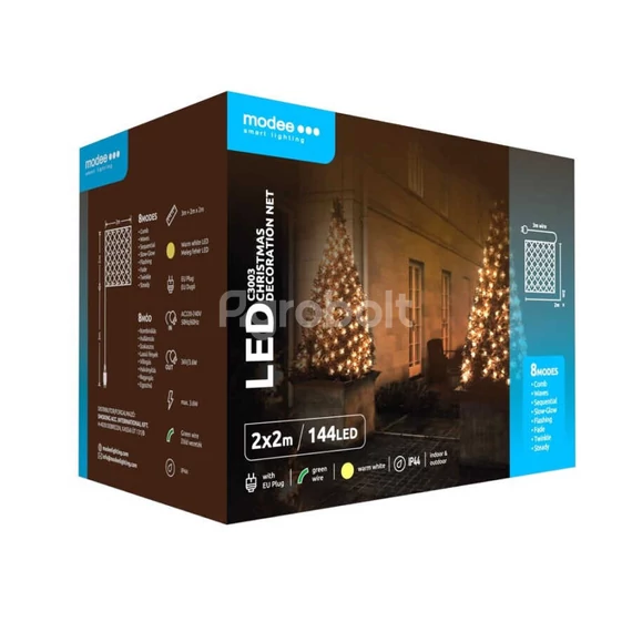 Modee Karácsonyi LED Fényháló melegfehér - 144 LED/2 x 2m - ML-C3003