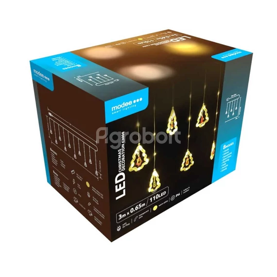 Modee Karácsonyi LED Dekorfény karácsonyfák melegfehér - 110 LED/3 m