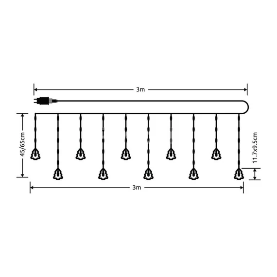 Modee Karácsonyi LED Dekorfény karácsonyfák melegfehér - 110 LED/3 m