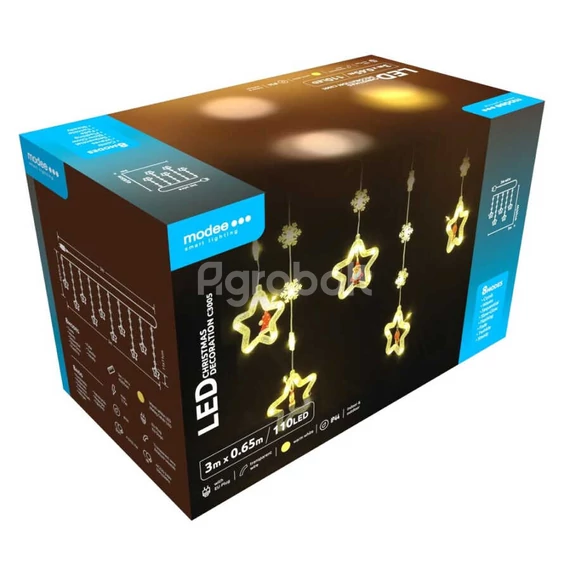 Modee Karácsonyi LED Dekorfény csillagok melegfehér - 110 LED/3 m
