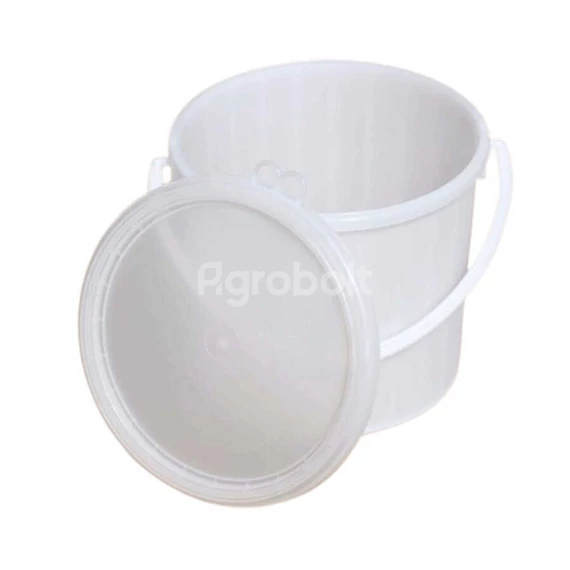 Vödör műanyag, fehér - 5 l + rápattanó fedél - 87008