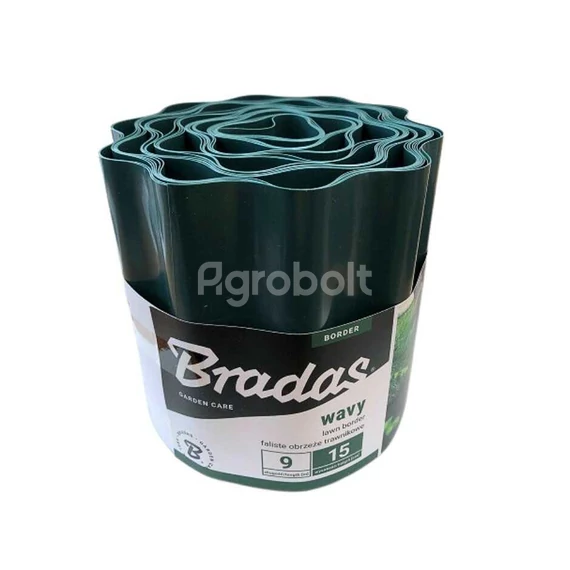 Ágyásszegély - 9 m x 15 cm - Sötétzöld - univ5101