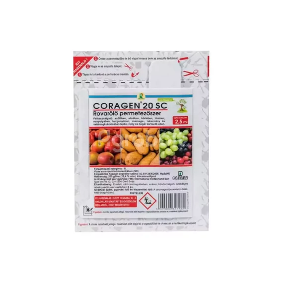 Coragen 20 SC rovarölő permetszer, dióburok-fúrólégy ellen - 2,5 ml ampulla - cora4301