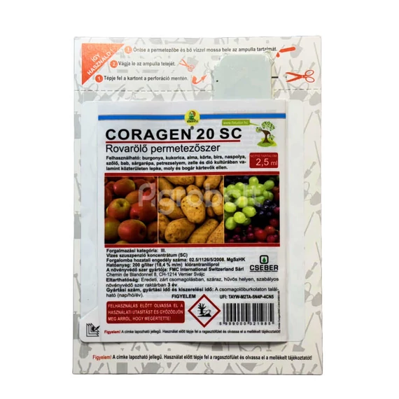 Coragen 20 SC rovarölő permetszer, dióburok-fúrólégy ellen - 2,5 ml ampulla - cora4301