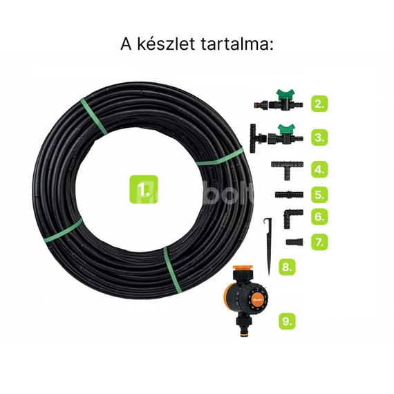Bradas Csepegtető Öntöző szett tartalma