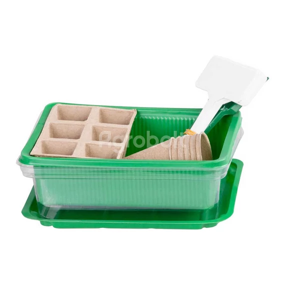 Palántanevelő szett, mini üvegházzal és jelölő címkékkel