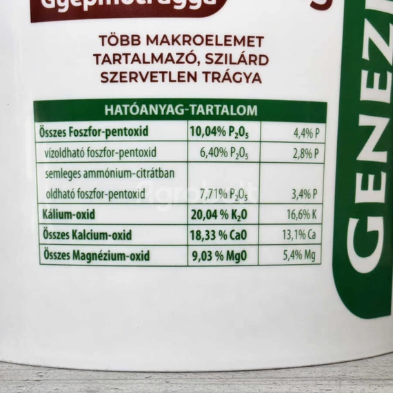 Őszi gyeptrágya összetétele
