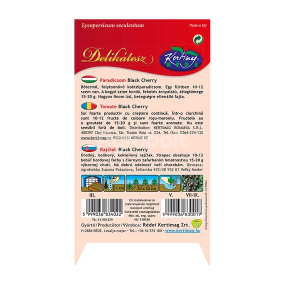 Koktélparadicsom vetőmag Black Cherry