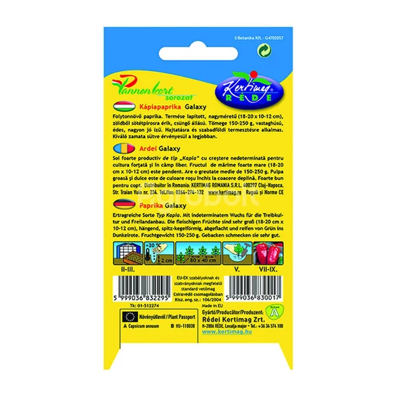 Galaxy kápia paprika vetőmag