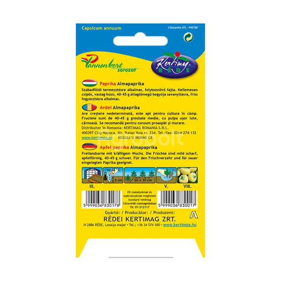 Paprika vetőmag Almapaprika csípős információk