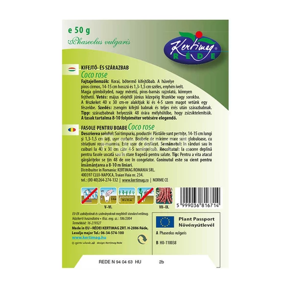 Szárazbab vet ő mag Coco Rose 50g