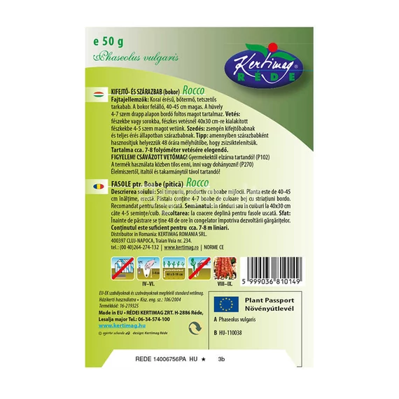 Szárazbab vet ő mag Rocco 50g