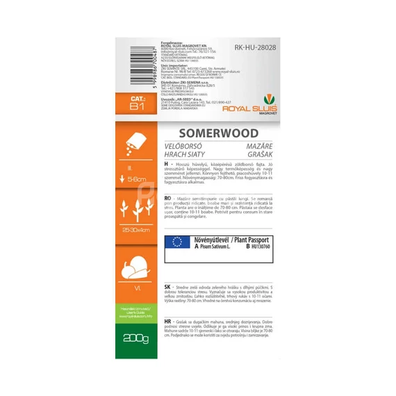 Zöldborsó vetőmag Somerwood 250g - Royal Sluis - info - rs7026