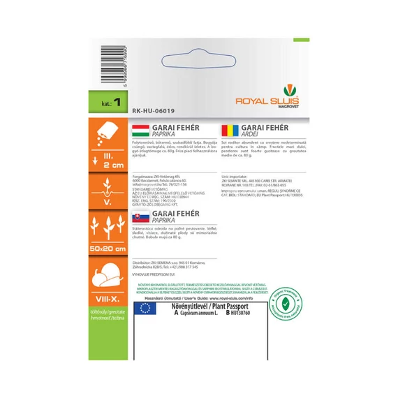 Paprika vetőmag Garai Fehér 0