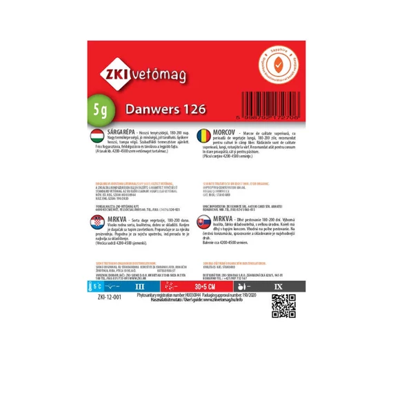 Sárgarépa vetőmag Danwers 126 5g - ZKI vetőmag - info - zki7028