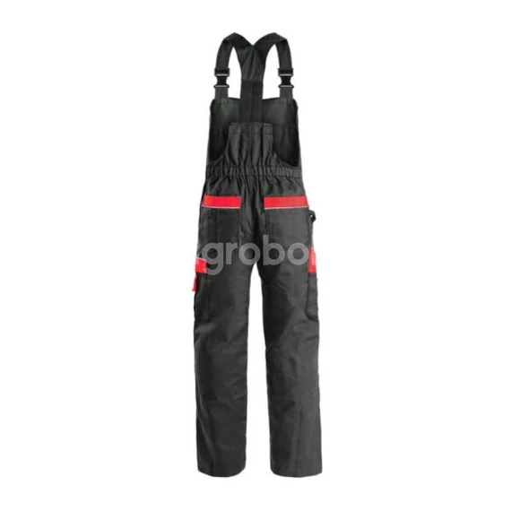 CXS Orion Krystof Kantáros munkavédelmi nadrág - Fekete-Piros hátulról|||CXS Orion Krystof Kantáros munkavédelmi nadrág - Fekete-Piros oldalról