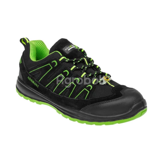 Adamant Alegro S1P ESD Acélbetétes Félcipő - Fekete/Zöld - 990111