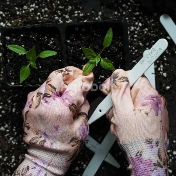 Női kertész kesztyű, virágos, nitrilbe mártott (Flowers)