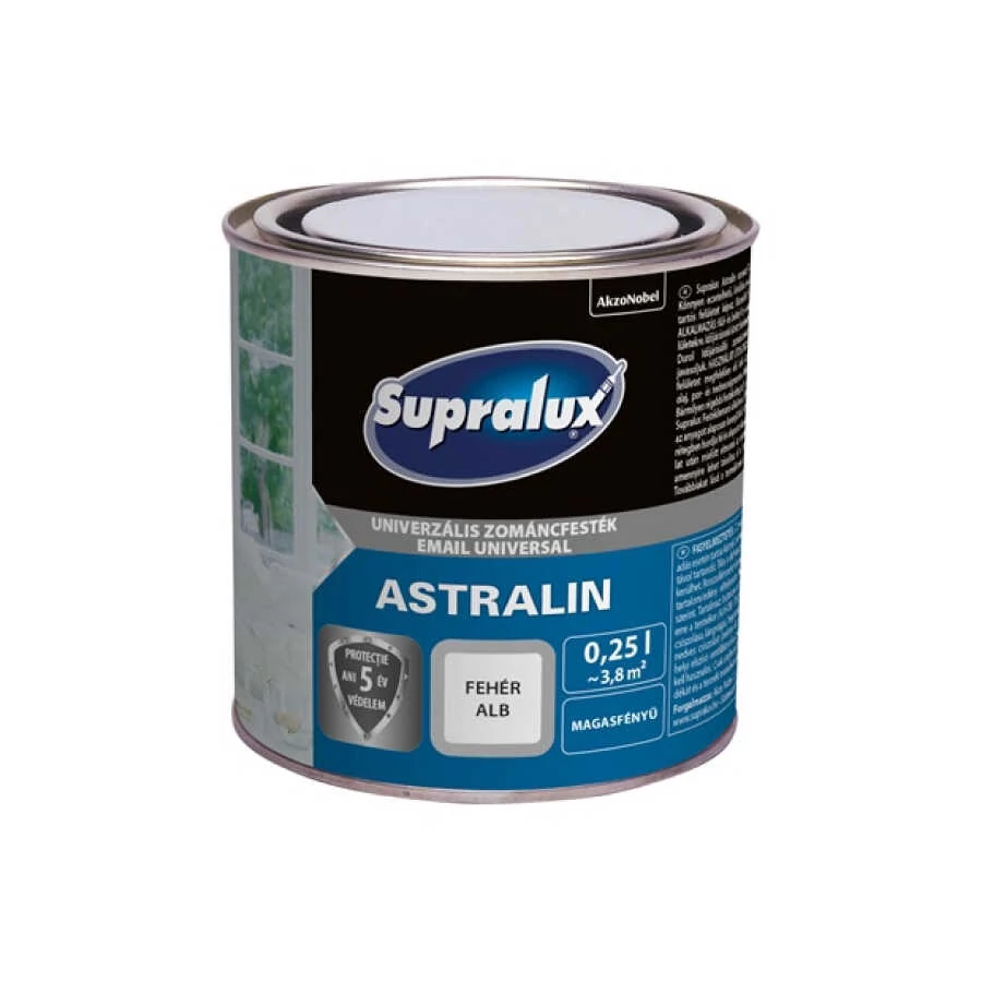 Supralux Astralin Univ. Zománcfesték - Magasfényű fehér - 0,25 l