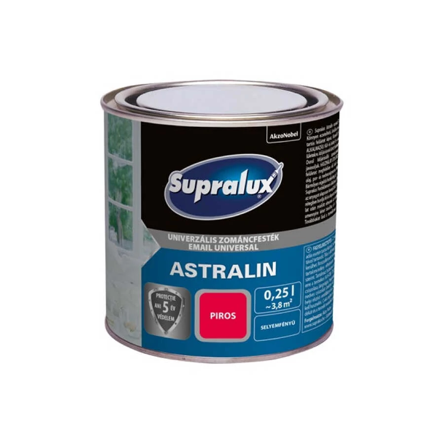 Supralux Astralin Univ. Zománcfesték - Selyemfényű piros - 0,25 l