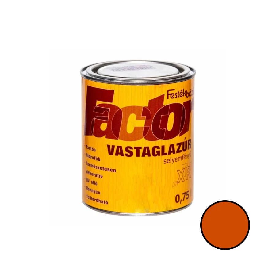 Factor Vastaglazúr selyemfényű - Teak - 0,75 l